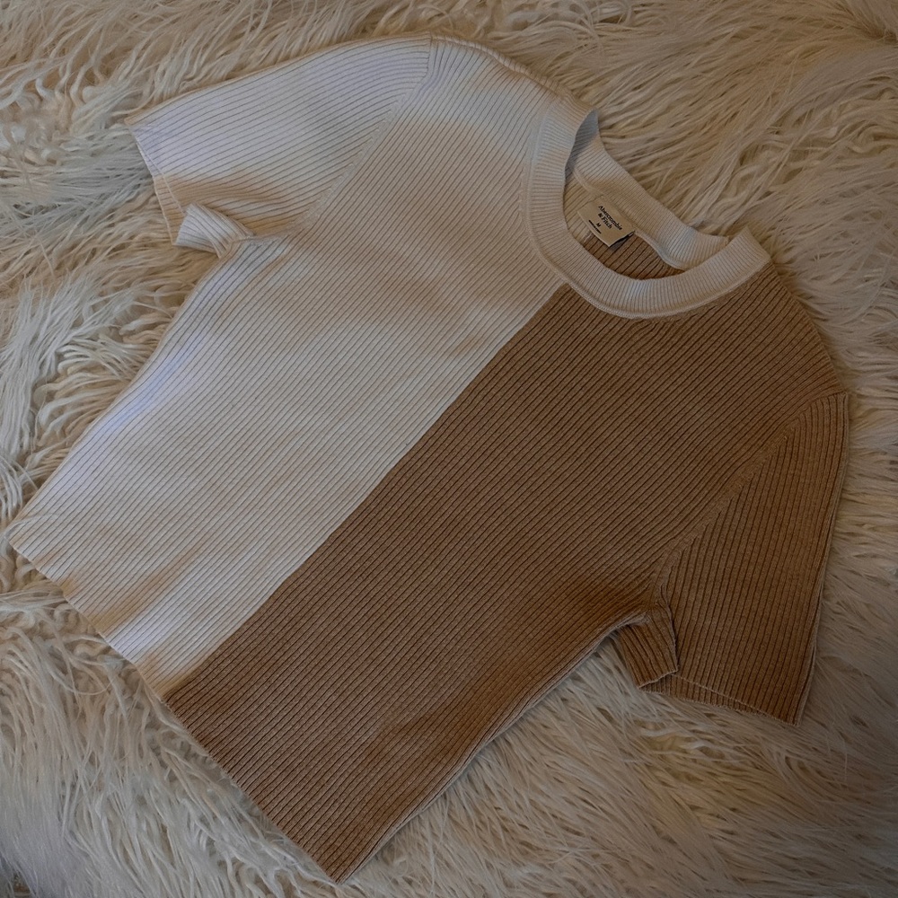 Abercrombie & Fitch Ribbed Tee color-block Size M